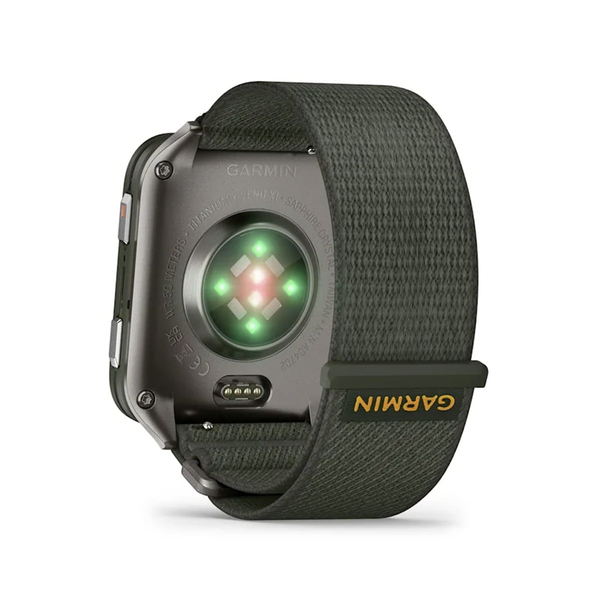 Garmin Venu X1 Smartwatch z kopertą 51mm w kolorze mchu z tytanowym deklem i nylonowym paskiem ComfortFit w kolorze mchu