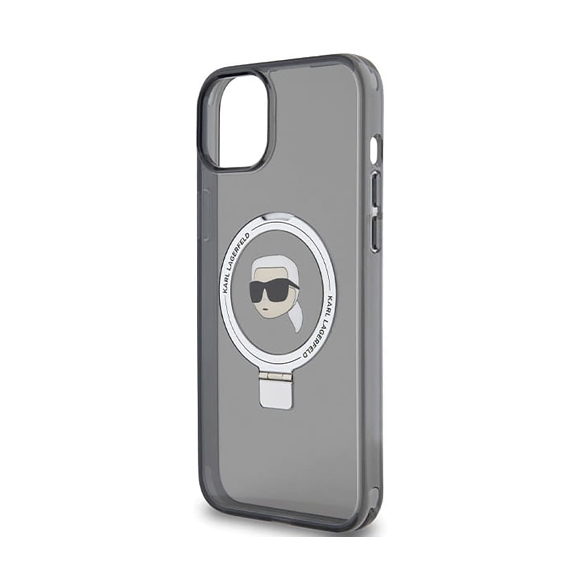 Karl Lagerfeld Ring Stand Karl Head Etui do iPhone 15 kompatybilne z MagSafe - Czarne