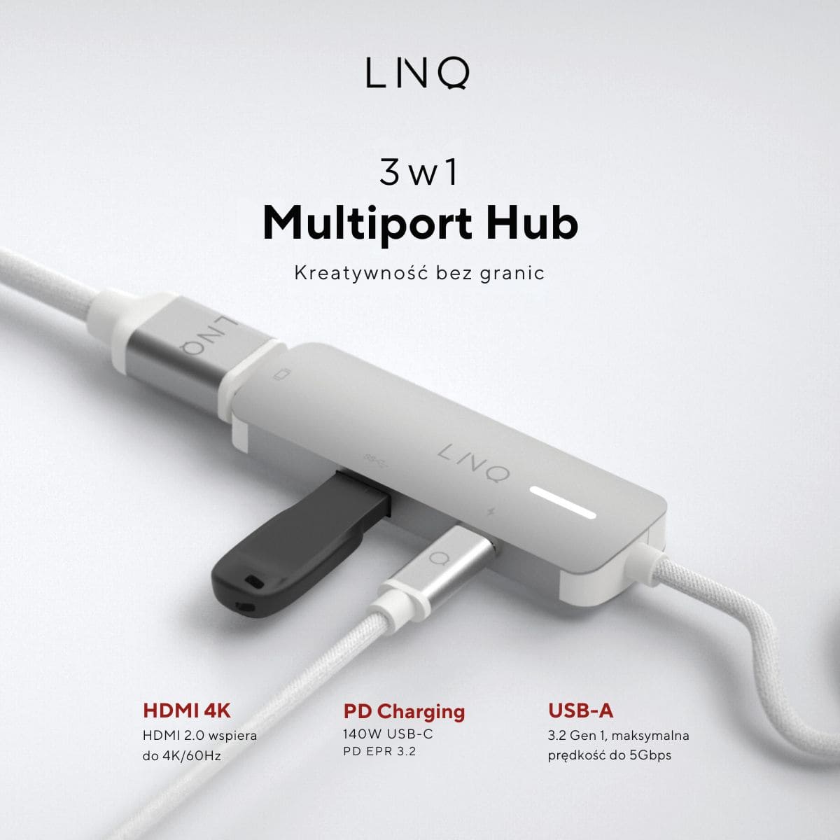 Linq - Hub 2 in 1 USB- C - Space Gray Linq - Hub 2 in 1 USB- C - Space Gray