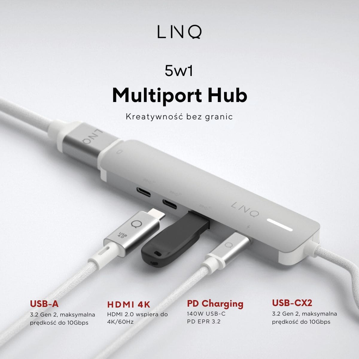 Linq - Hub 2 in 1 USB- C - Space Gray Linq - Hub 2 in 1 USB- C - Space Gray