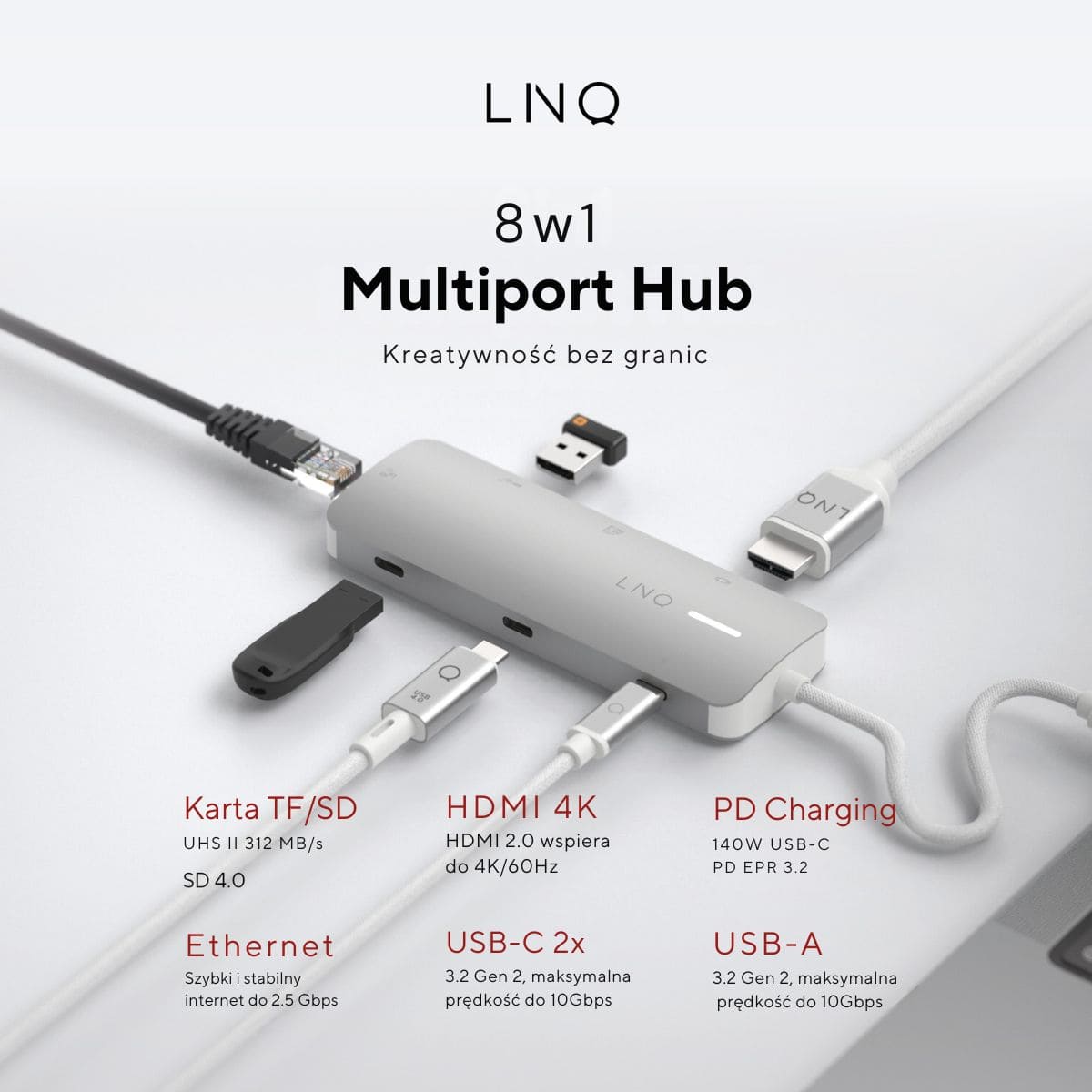 Linq - Hub 2 in 1 USB- C - Space Gray Linq - Hub 2 in 1 USB- C - Space Gray