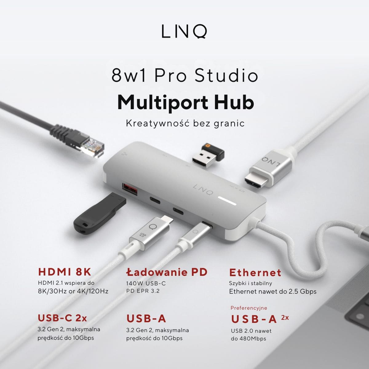 Linq - Hub 2 in 1 USB- C - Space Gray Linq - Hub 2 in 1 USB- C - Space Gray
