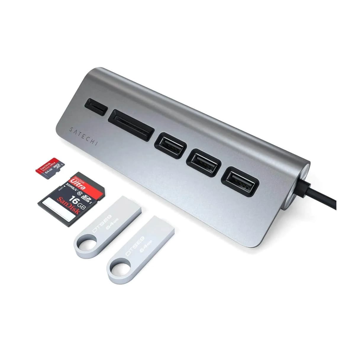 Satechi USB-C HUB / USB 3.0 / z czytnikiem kart SD Gwiezdna szarość (Space Gray)