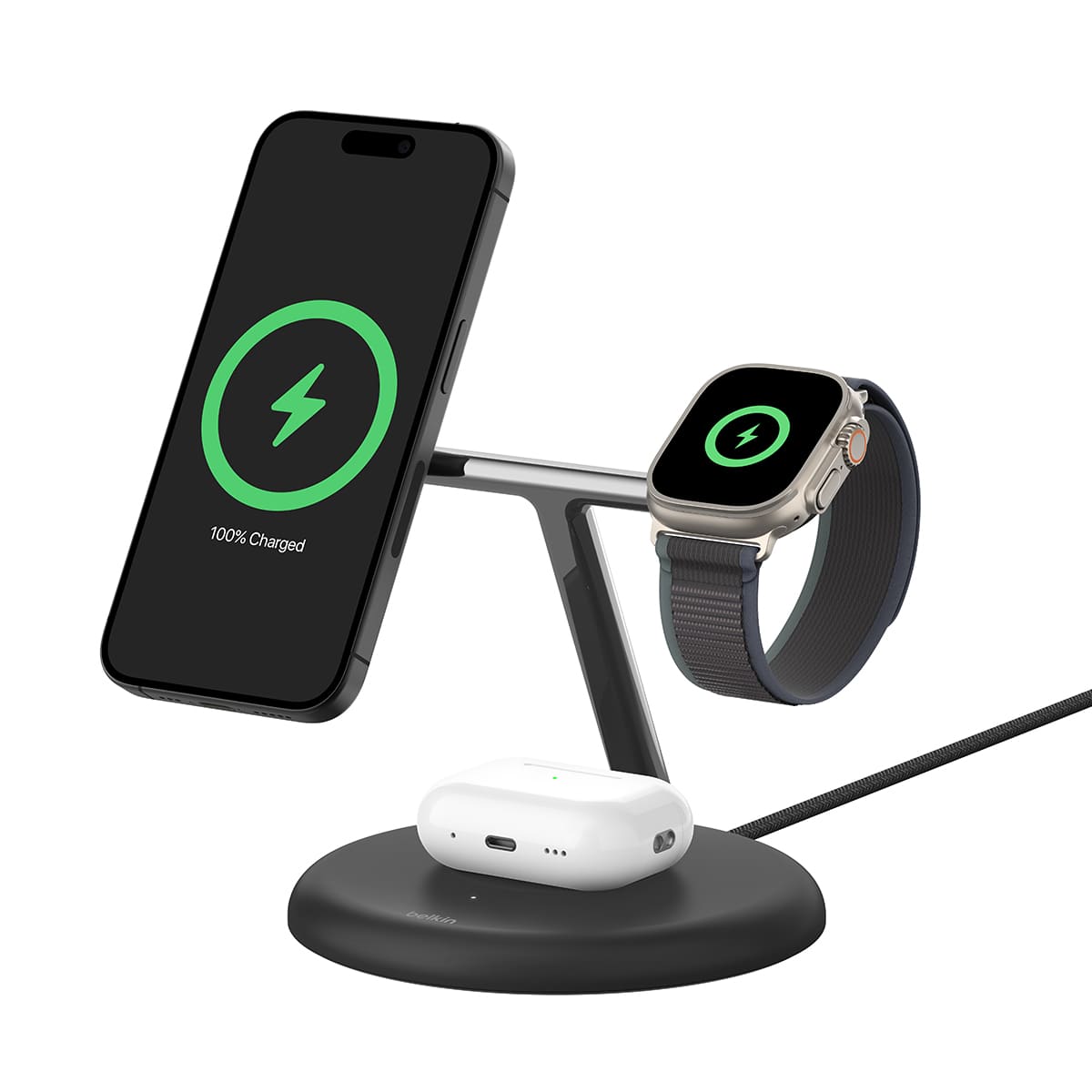 Belkin BoostCharge Pro Ładowarka bezprzewodowa 3in1 15W - Czarna