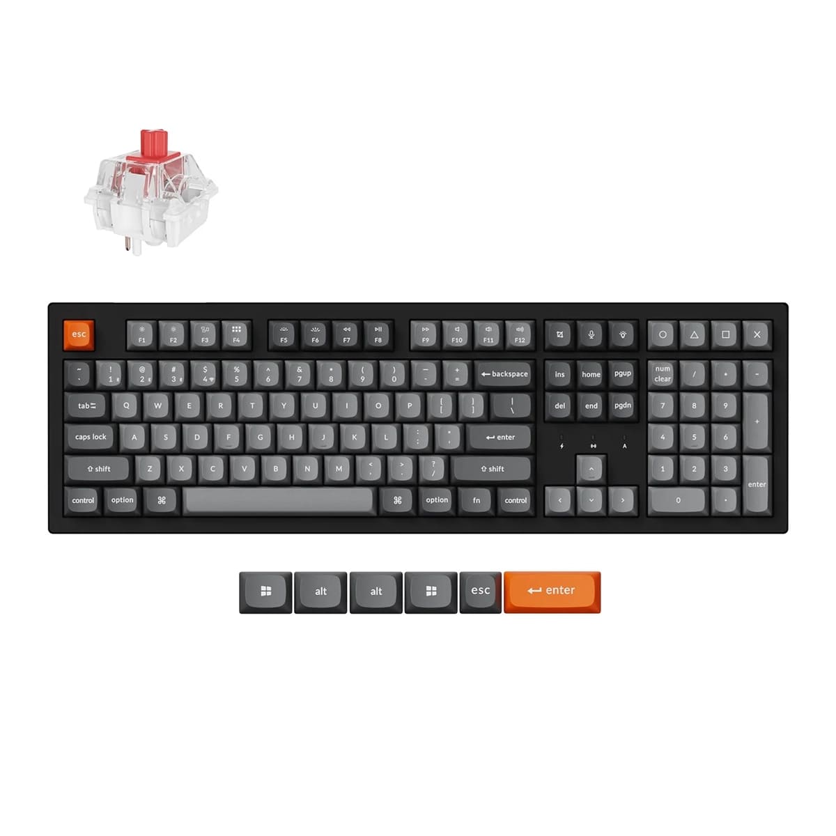 Keychron K10 MAX bezprzewodowa klawiatura mechaniczna z podświetleniem białym Keychron Super Red Switch - Czarna (Black) Keychron K10 MAX bezprzewodowa klawiatura mechaniczna z podświetleniem białym Keychron Super Red Switch - Czarna (Black)