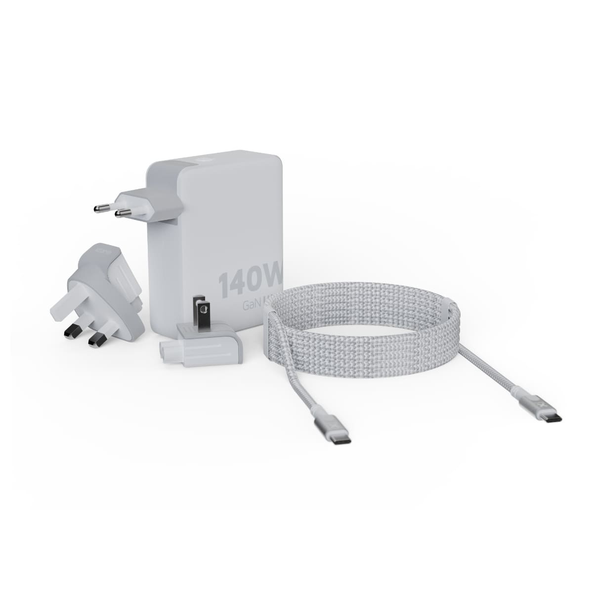 Xtorm GaN Ultra Ładowarka turystyczna 140W wtyczki EU/US/UK + kabel USB-C PD - Biała Xtorm GaN Ultra Ładowarka turystyczna 140W wtyczki EU/US/UK + kabel USB-C PD - Biała
