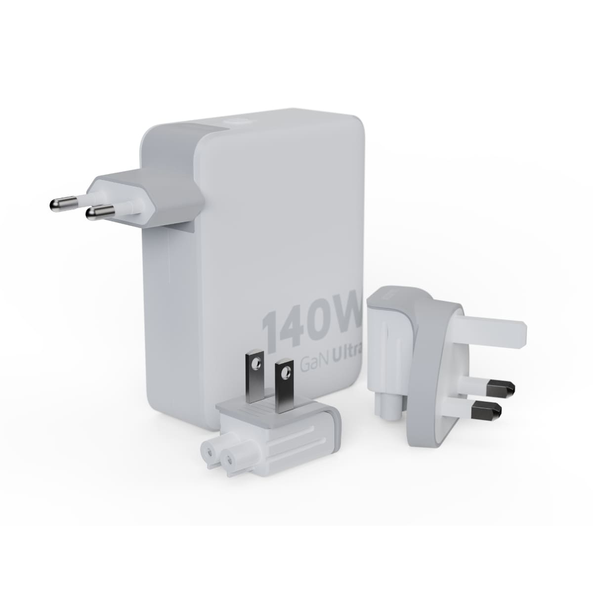 Xtorm GaN Ultra Ładowarka turystyczna 140W wtyczki EU/US/UK + kabel USB-C PD - Biała Xtorm GaN Ultra Ładowarka turystyczna 140W wtyczki EU/US/UK + kabel USB-C PD - Biała