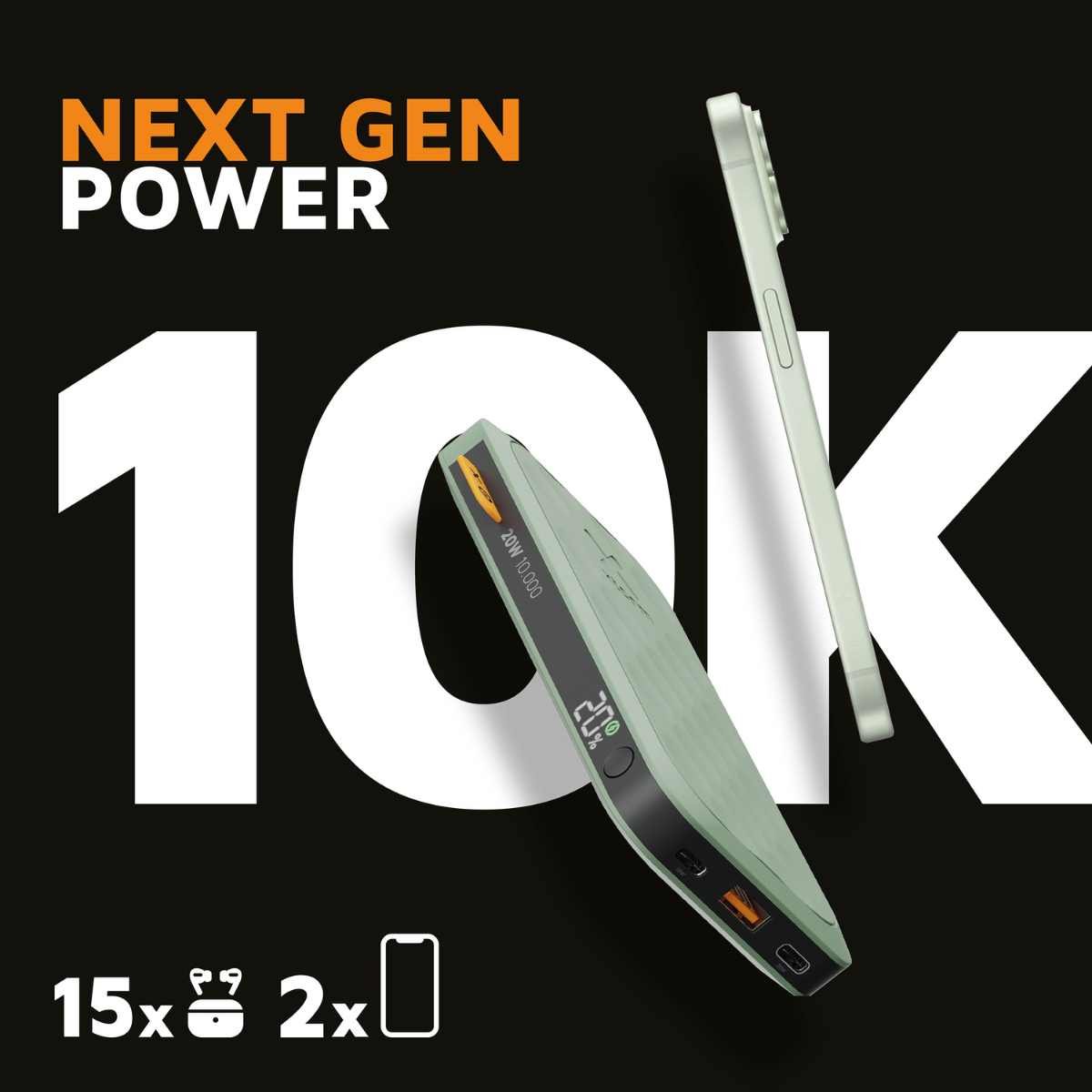 Xtorm Fuel5 Powerbank 10.000 mAh 20W - Zielony Xtorm Fuel5 Powerbank 10.000 mAh 20W - Zielony