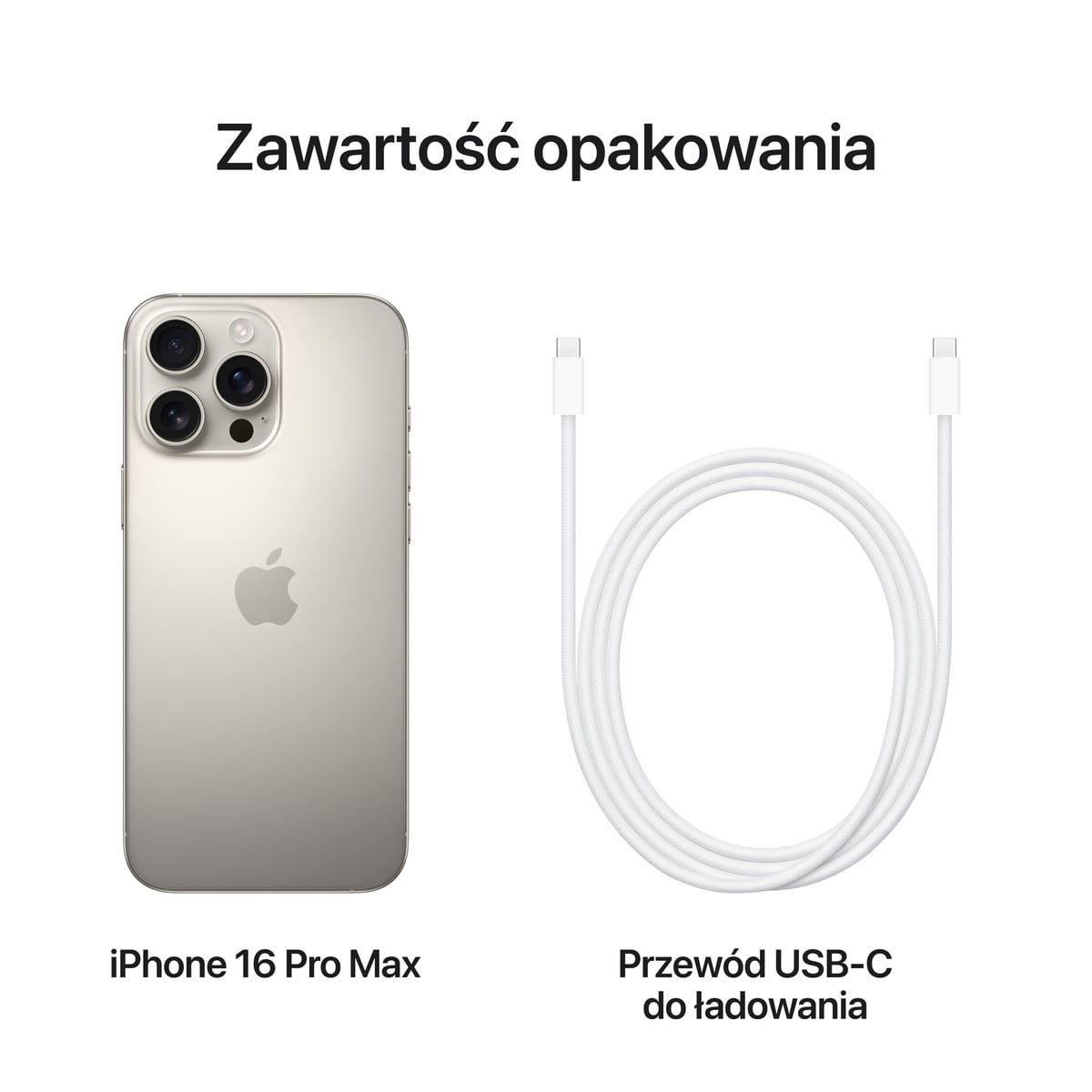 iPhone 16 Pro Max Naturalny tytan - zestaw