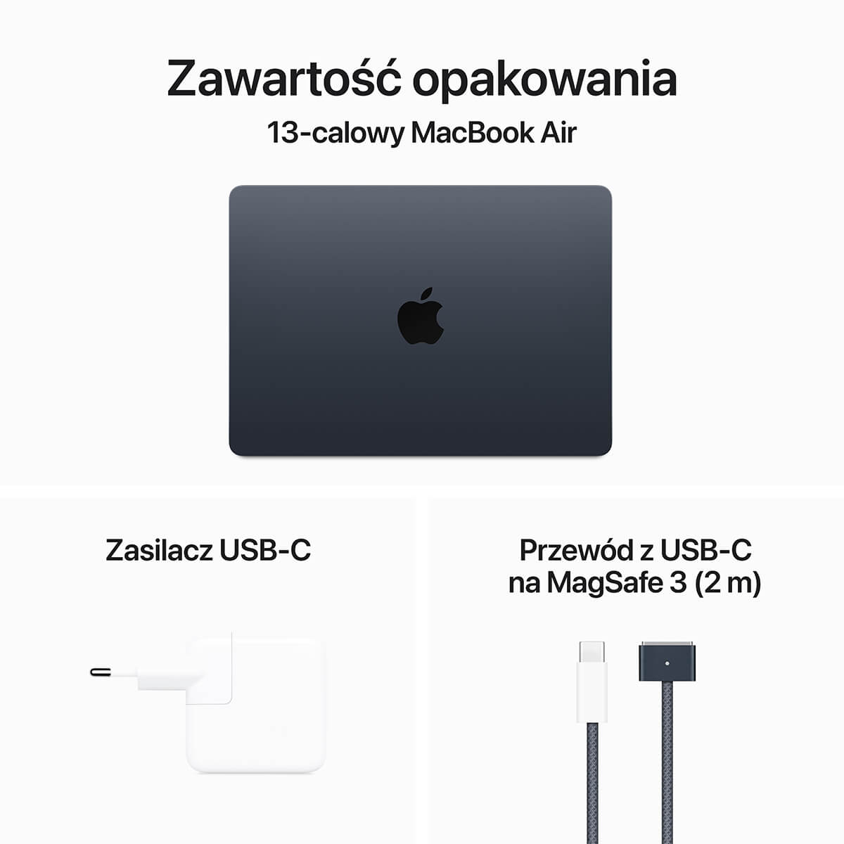 MacBook Air 13 cali M3 Zawartość opakowania