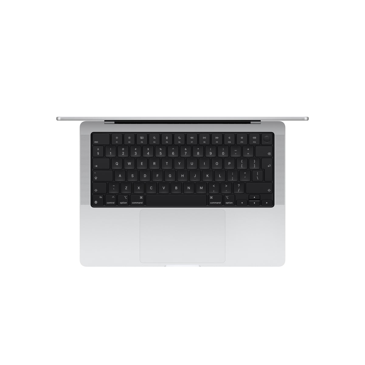 MacBook Pro 14 M4 Pro Srebrny - układ klawiatury