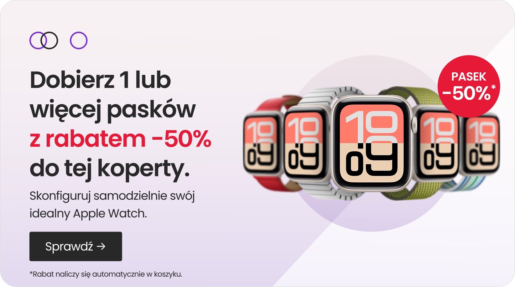 Pasek 50% taniej przy zakupie Apple Watch