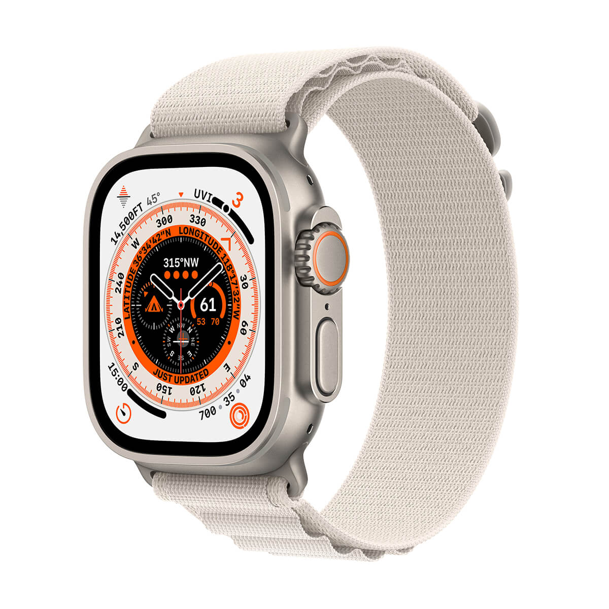 Apple Watch Ultra GPS Cellular Koperta 49mm z tytanu z Opaską Apline w kolorze Księżycowej poświaty