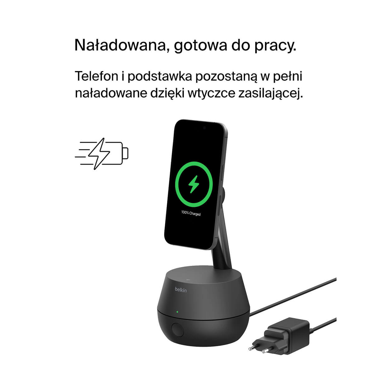 Belkin Auto-Tracking Stand Pro Podstawka ładująca do iPhone kompatybilna z Magsafe - Czarna