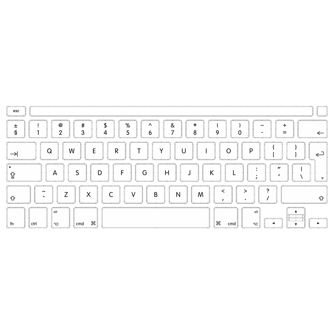 MacBook Pro 13 M1 - układ klawiatury